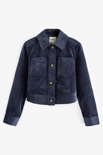 Navy blue sales cropped jacket