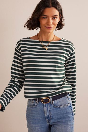 Boden Green Sophie Heavyweight Breton Top