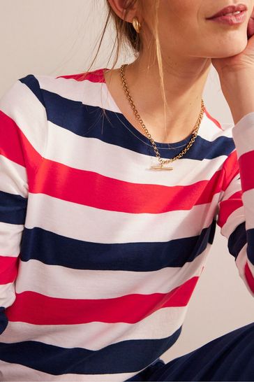 Buy Boden Red Bea Long Sleeve Breton T Shirt from Next USA