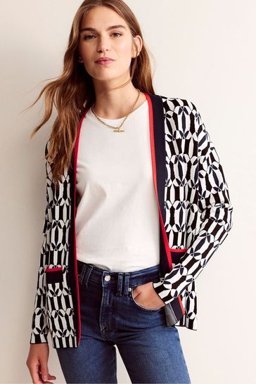 Boden Black Jacquard Cardigan
