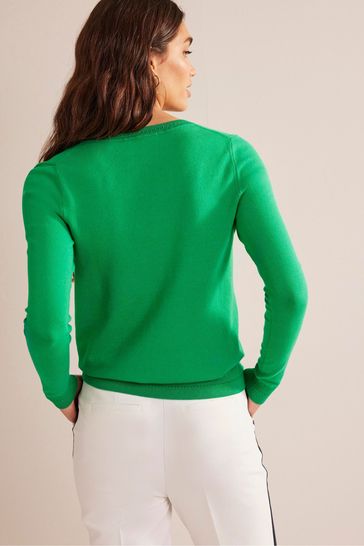 Buy Boden Green Catriona Cotton V Neck Jumper from Next USA