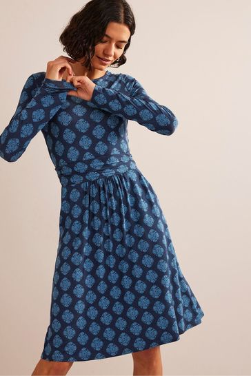 Boden blue spotty dress on sale