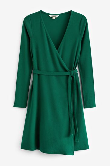 Boden Ribbed Jersey Wrap Dress