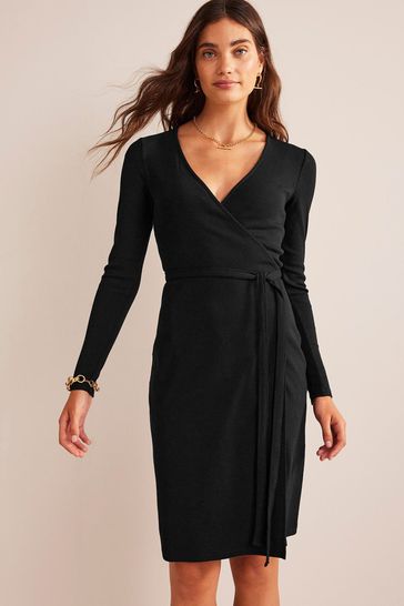 Boden black outlet wrap dress
