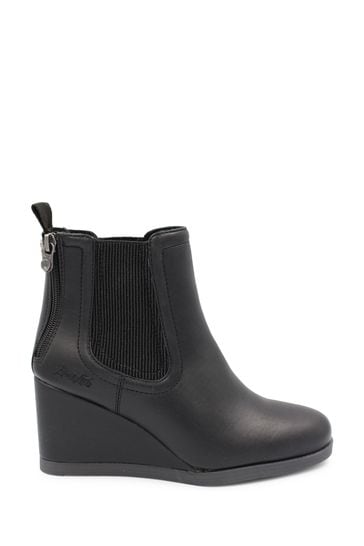Black wedge 2025 short boots