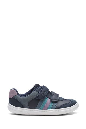 Buy Clarks Blue Leather Flash Band Kids Shoes from Next Ireland