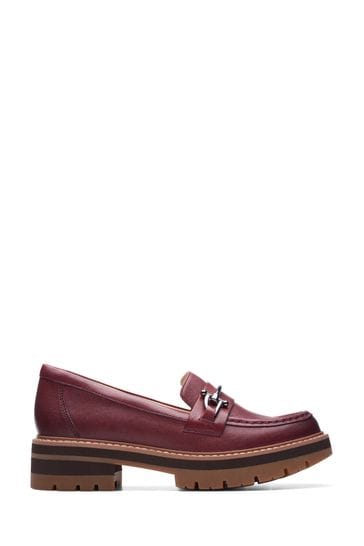 Clarks Red Leather Orianna Bit Loafer Shoes