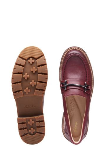 Clarks 2025 red loafers