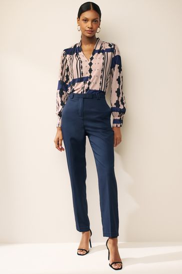 Navy blue dress blouse sale