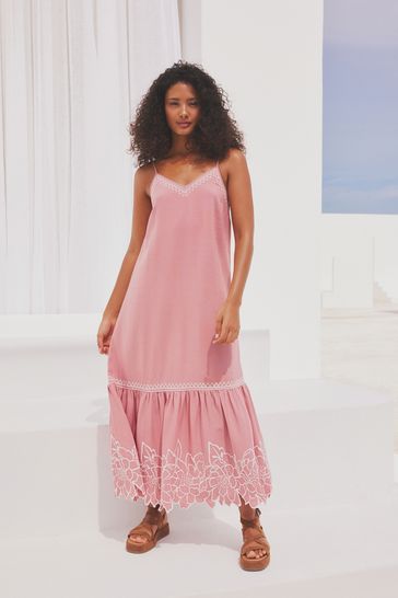Pink and sale white summer dress