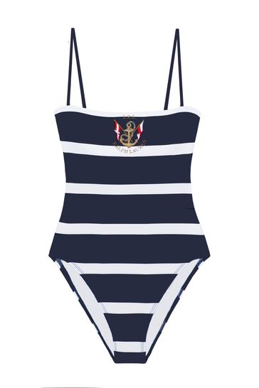 Buy Lauren Ralph Lauren Blue Mariner Stripe Embroidered Square