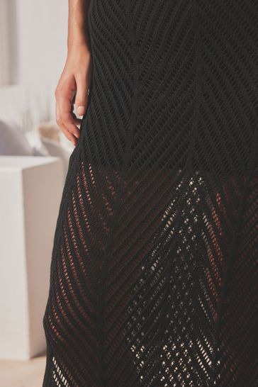 Buy Black Knitted Co ord Midi Skirt from Next Bahrain