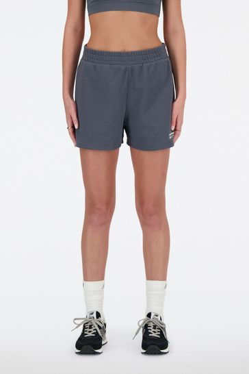 New Balance Grey Linear Heritage French Terry Shorts