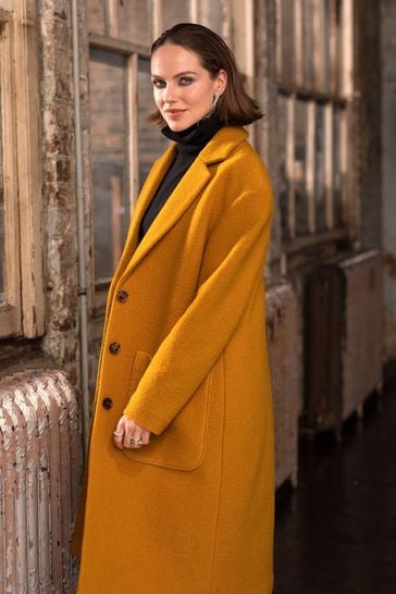 Mustard yellow wool coat 2025