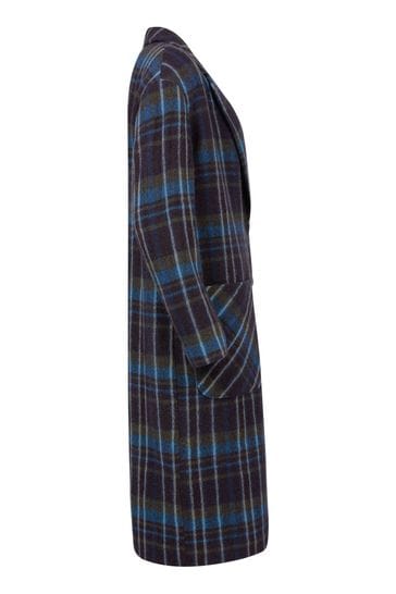 Buy Celtic Co. Blue Wool Knee Length Coat from Next Luxembourg