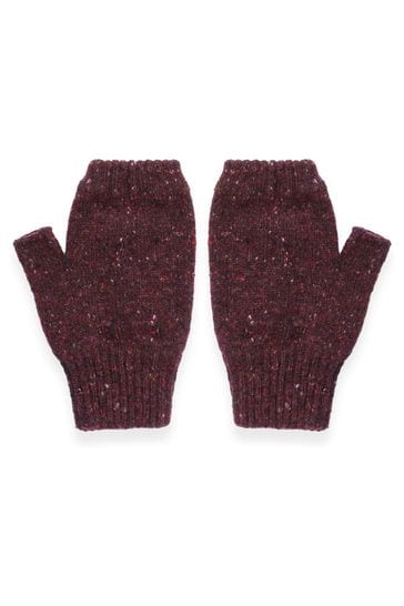 Celtic & Co. Purple Donegal Fingerless Mitt Gloves