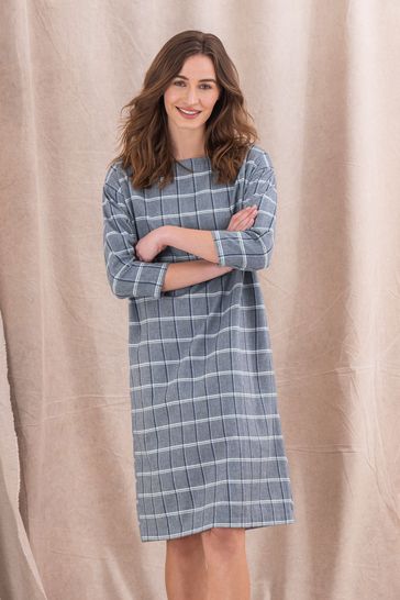 Grey check shift dress discount