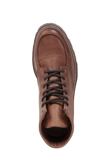 Mens leather clearance moc toe boots