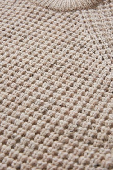 Buy Cream Celtic Co. Mens Cream Waffle Stitch Crew Jumper from Next Oman