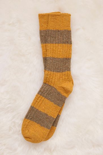 Celtic & Co. Mens Grey Donegal Stripe Socks