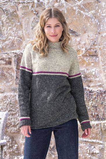 Buy Celtic Co. Grey Flecked Funnel Neck Jumper from Next Bahrain