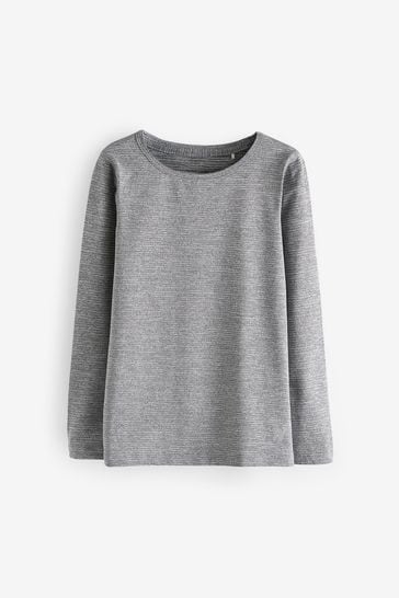 Buy Grey Textured Base Layer Long Sleeve Top 3 16yrs from Next Bahrain