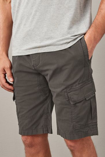 Buy Charcoal Grey Drawstring Waist Cargo Shorts from Next France