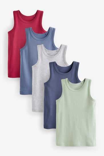 Muted Brights 5 Pack Vests (1.5-16yrs)