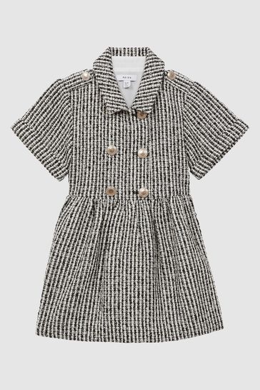 Reiss Multi Junip Senior Tweed Double Breasted Dress