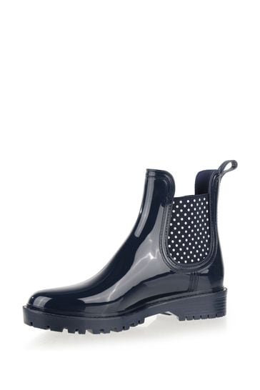 Black patent ankle wellies 2025