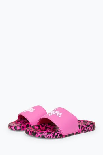 Hype. Girls Multi Leopard Script Sliders