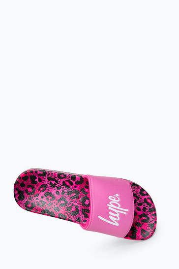 Hype. Girls Multi Leopard Script Sliders