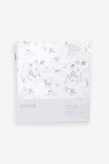 The White Company White Spring Scene White Cot Bed Set