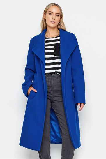 Blue wrap coat hot sale