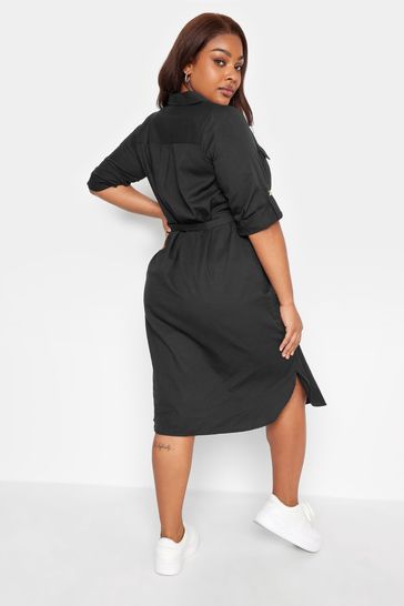 Buy Yours Curve Black Limited Utility Shirt Dress from Next USA