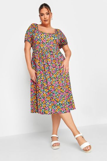 Buy Yours Curve Black Limited Puff Sleeve Midaxi Dress from Next
