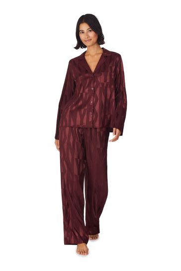 Buy DKNY Red Life of the Party Satin Notch Dkny Logo Pyjamas Set