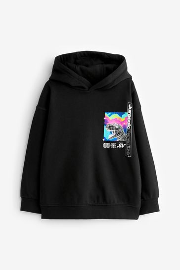 Black Graphic Hoodie (3-16yrs)