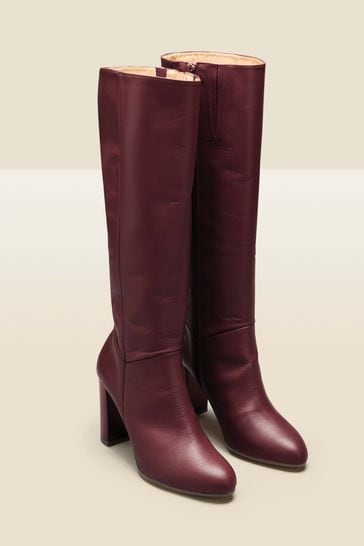 Red knee high boots uk hot sale
