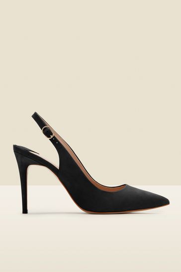 Black suede court online shoes