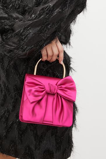 Pink Satin Bow Handheld Bag