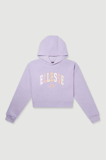 Ellesse Purple Buccio Crop Hoodie