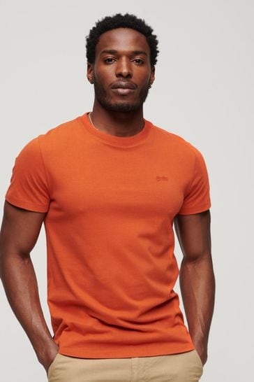 Superdry Orange Cotton Essential Logo T-Shirt
