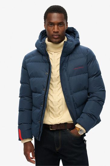 Superdry blue puffer jacket store