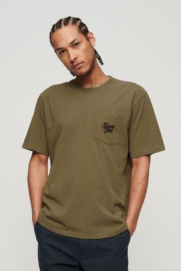 Superdry Green Oversized Tattoo Back Print T-Shirt