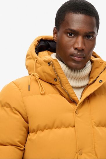 Superdry yellow puffer jacket hotsell