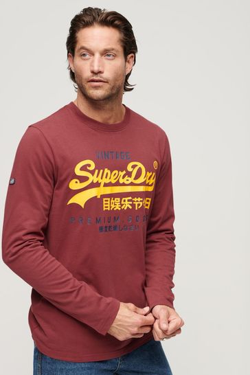 Superdry Red Classic Graphic Logo Long Sleeve Top
