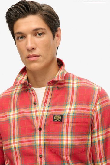 Superdry red check shirt hotsell