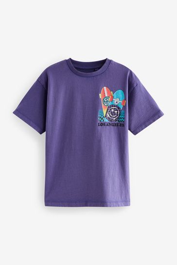 Purple Skate Short Sleeve Graphic T-Shirt (3-16yrs)