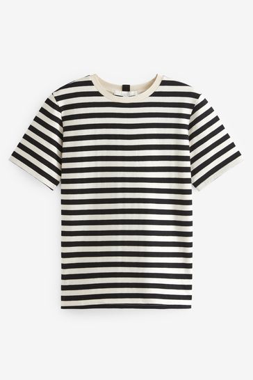 Black white top striped t shirt